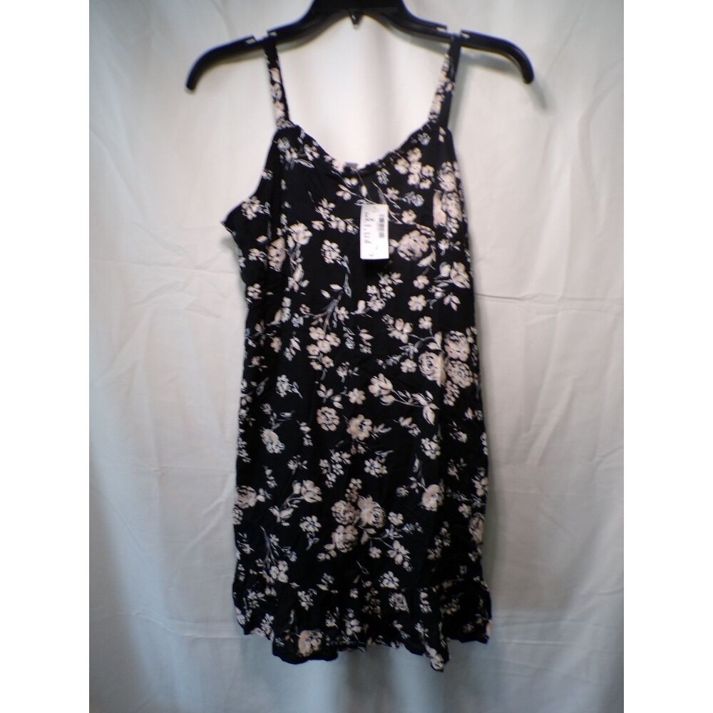 Sugar & Jade Girls Floral Ruffle Tank Top Black Spaghetti Strap XL 16/18